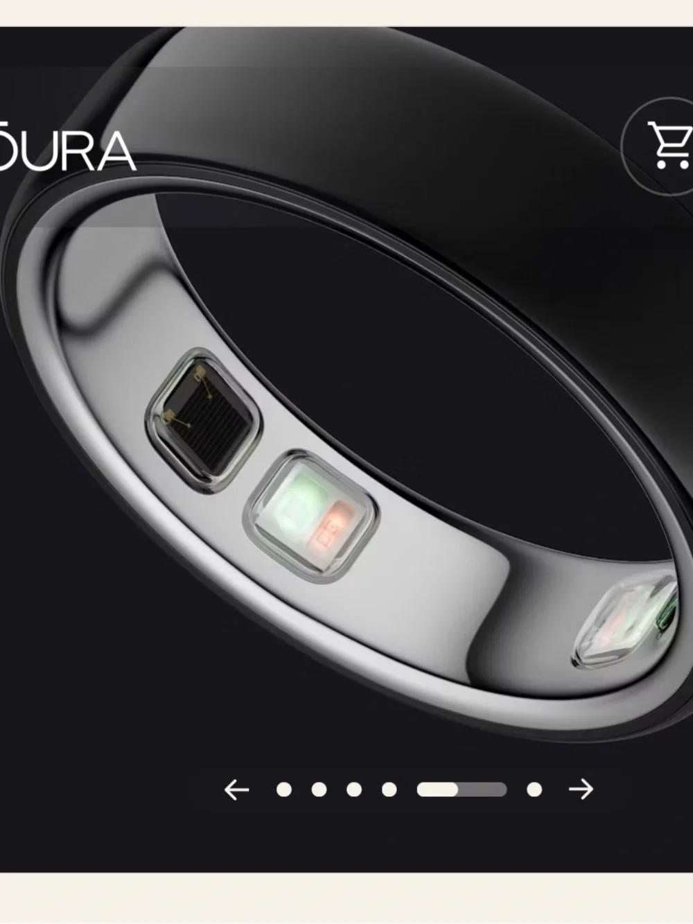 Oura Ring 5 Black Size 9 $399 AND Additional Oura Ring Wireless Charging Case$99